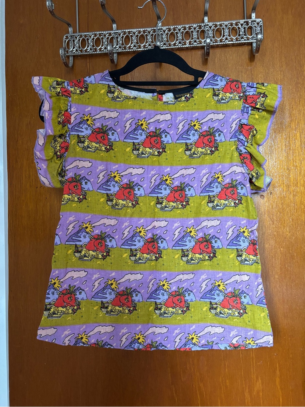 Nooworks Jammin Linen Ruffle Top XS